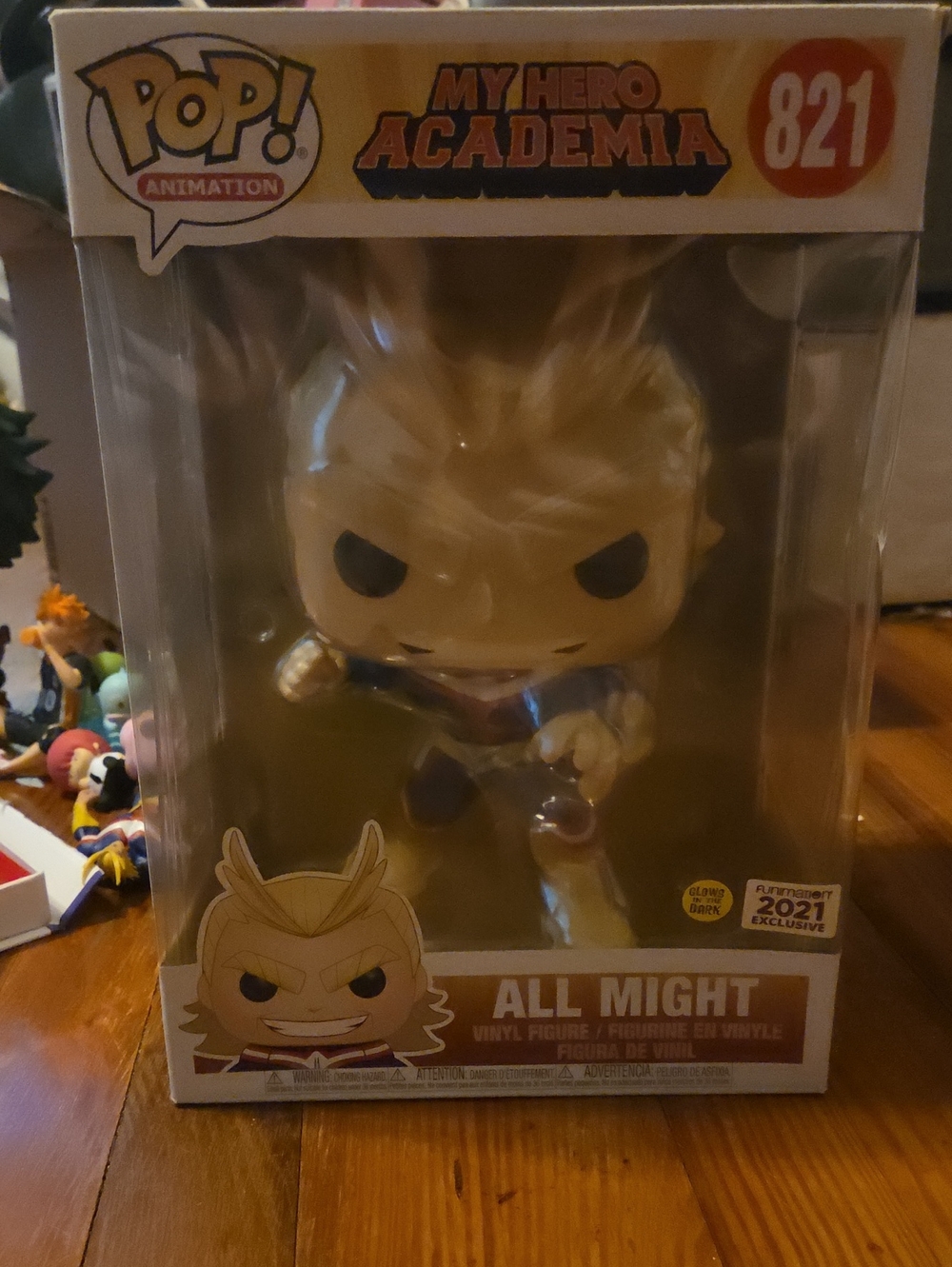 Funko Gold All Might My Hero Academia Funimation 2021 Exclusive Glow In The Dark